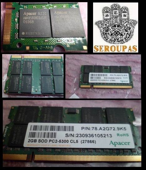 Memoria Ddr2 2gb Pc2-5300 Cl5 Apacer